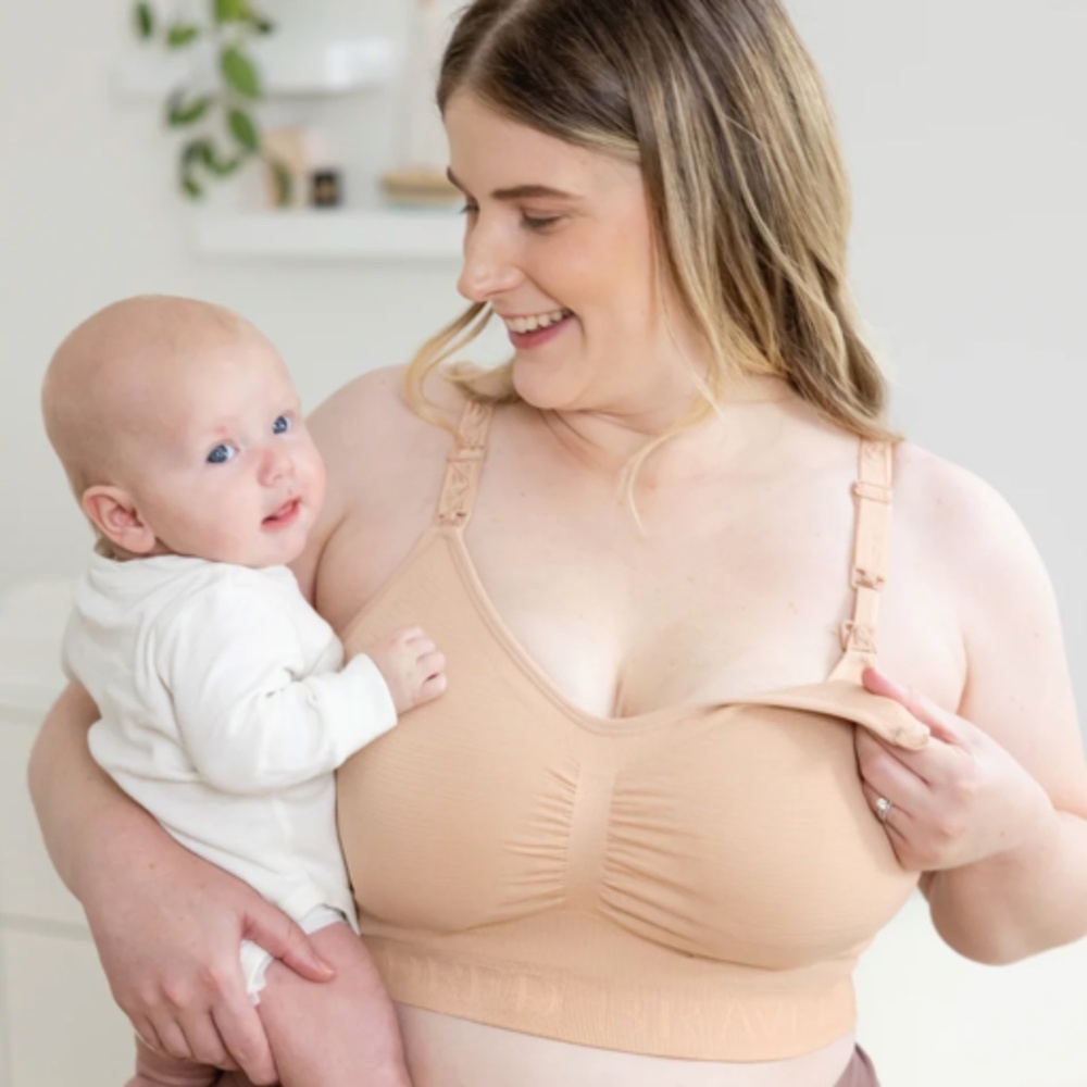 Kindred Bravely Sublime Hands-Free Pumping & Nursing Bra Beige Size XL Reg Women